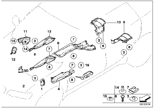 2002 BMW X5 Heat Insulation, Engine Support, Right Diagram for 51488402424