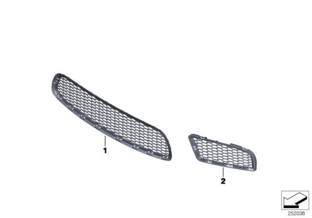 2013 BMW M5 Grille, Air Inlet, Right Diagram for 51118047394