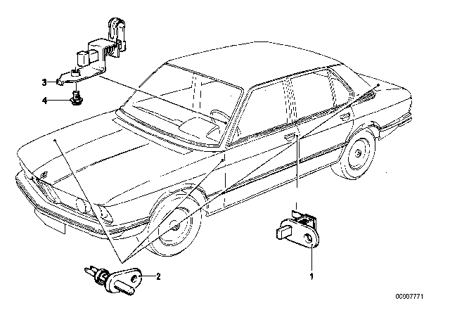 1980 BMW 528i Various Switches Diagram 2
