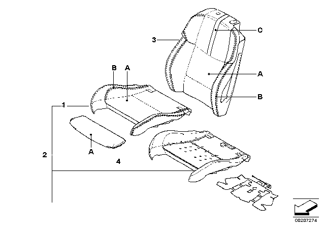 2012 BMW M3 Individual Cover, Sports Seat Diagram