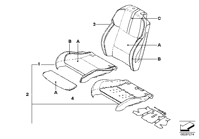 2013 BMW M3 Individual Cover, Sports Seat Diagram