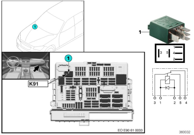 2015 BMW X1 Relay, Rear Wiper Diagram