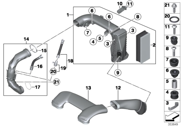 2018 BMW X5 Intake Duct Diagram for 13718514007