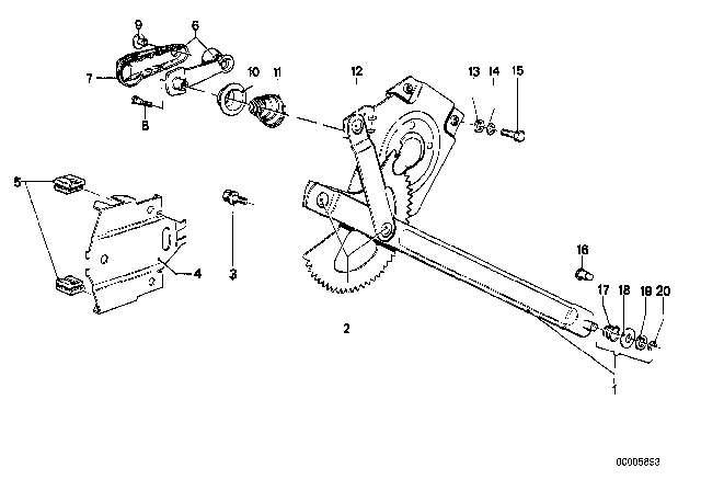1977 BMW 320i Front Right Window Regulator Diagram for 51321822902