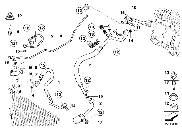 2008 BMW X3 Pressure Hose, Compressor-Condenser Diagram for 64533455906