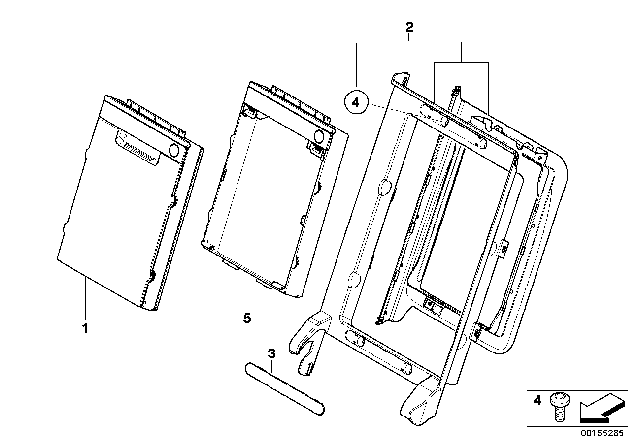 2010 BMW 328i xDrive Rear Seat Ski Bag Diagram