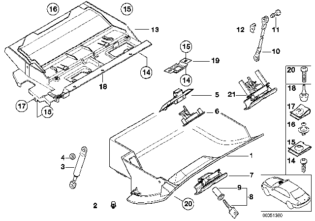 2001 BMW 525i Glove Box Diagram