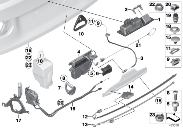 2015 BMW 328d xDrive Smart Opener Control Unit Diagram for 61357373991