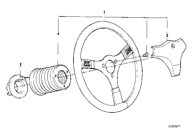 1980 BMW 320i Sports Steering Wheel Diagram 2