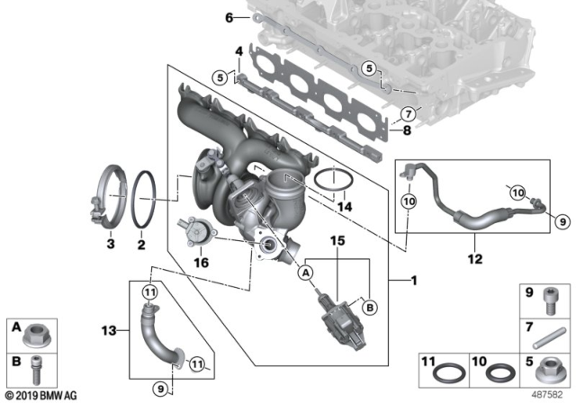 2020 BMW 228i xDrive Gran Coupe Turbo Charger With Lubrication Diagram