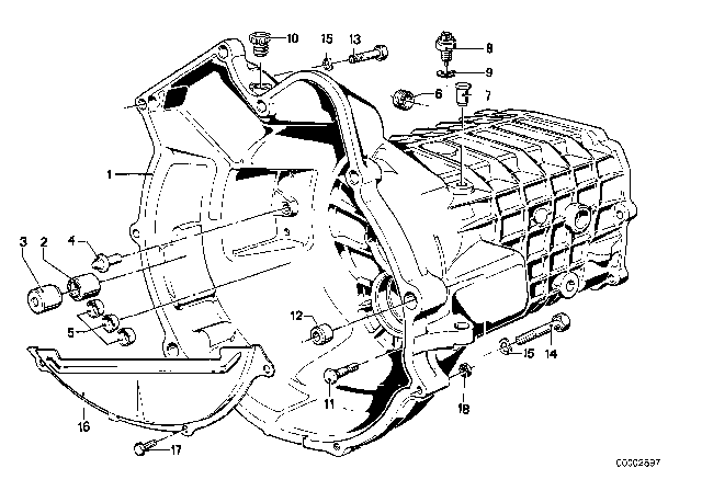 1977 BMW 320i Housing & Attaching Parts (Getrag 242) Diagram 3