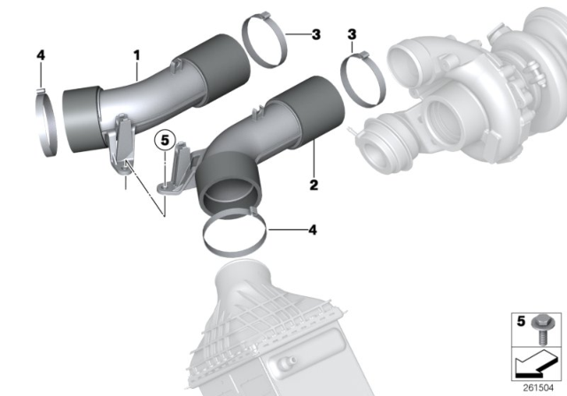 2015 BMW M5 Air Intake Tube Diagram for 13717843221