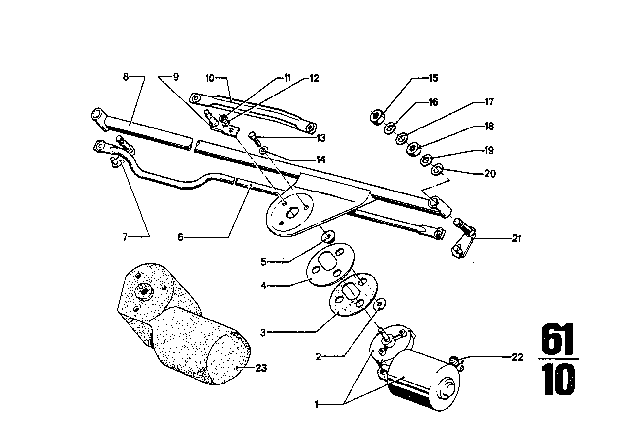 1972 BMW 3.0CS Wipershaft Pivot Right Diagram for 61611810586