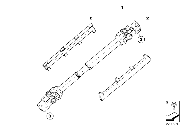 2008 BMW Z4 M Steering Column - Lower Joint Assy Diagram