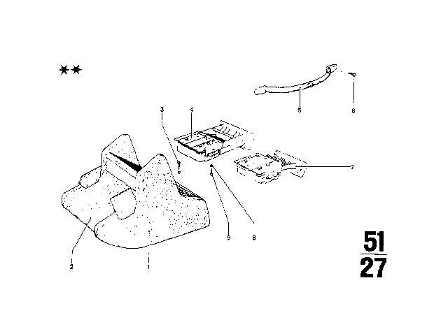 1968 BMW 2002 Centre Console Diagram 1