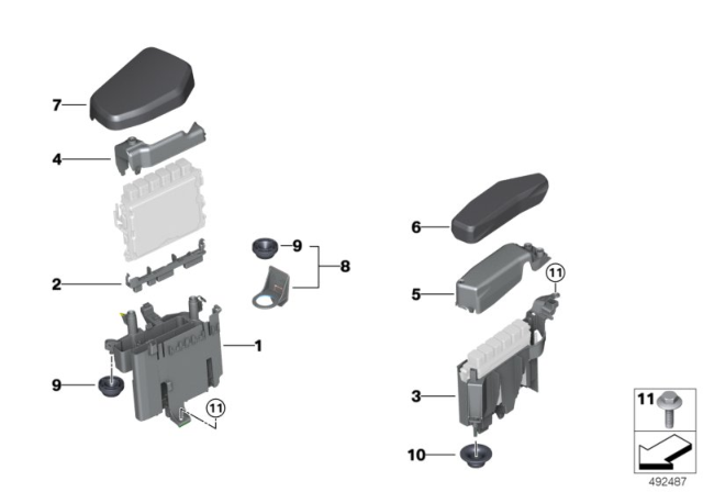 2020 BMW X6 Pull-Down Tensioner, Left Diagram for 12908643116