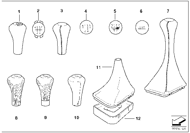 1995 BMW 318i Gearshift Knobs / Coverings / Plaques Diagram