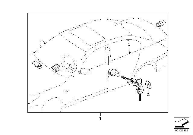 2005 BMW 525i One-Key Locking Diagram