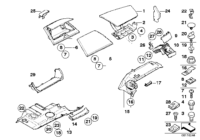 2004 BMW X3 Mounting Parts, Instrument Panel Diagram
