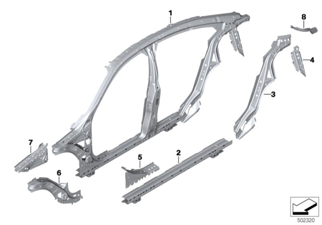 2020 BMW 228i xDrive Gran Coupe SIDE FRAME, CENTER RIGHT Diagram for 41219498406