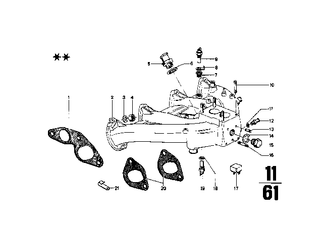 1973 BMW 2002 Connector Diagram for 11111250587
