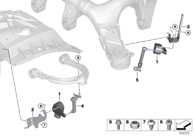 2020 BMW X6 Headlight Vertical Aim Control Sensor Diagram