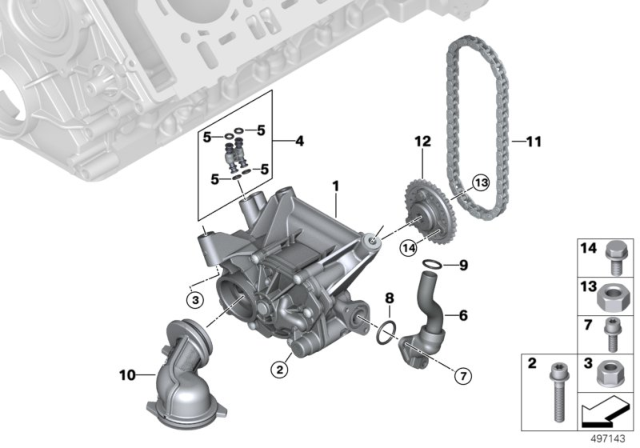 2017 BMW Alpina B7 Lubrication System / Oil Pump With Drive Diagram