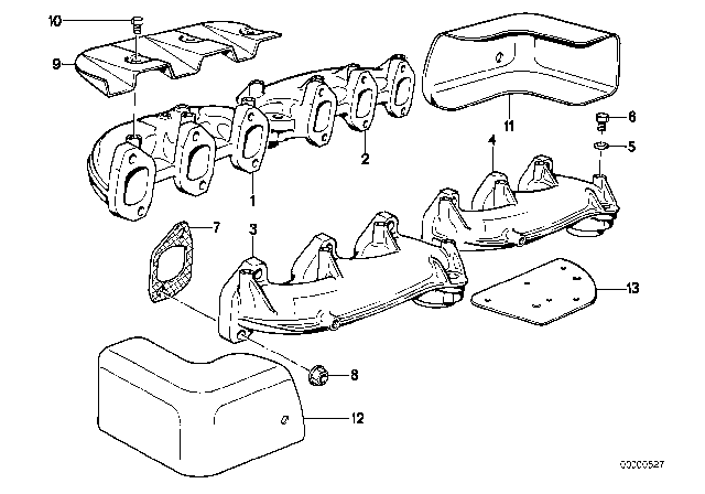 1991 BMW 750iL Exhaust Manifold Diagram