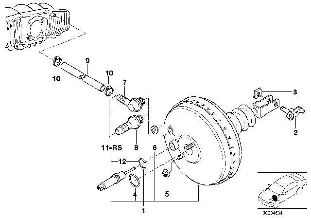 1992 BMW 318i Repair Kit Way Sensor Diagram for 34331182594