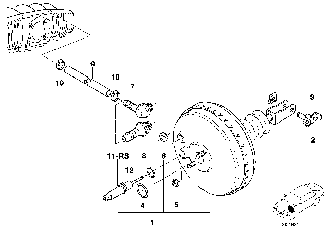 1998 BMW 318i Power Brake Unit Depression Diagram