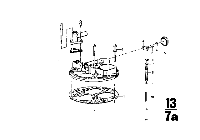 1970 BMW 2800CS Joint Link Diagram for 13111257054