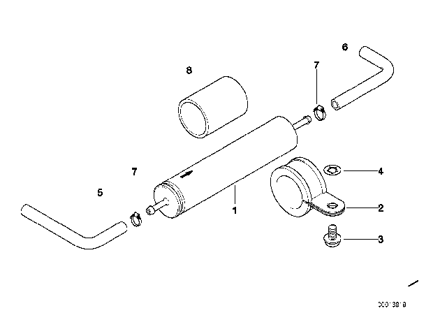 1999 BMW 750iL Fuel Filter Diagram for 13321702632