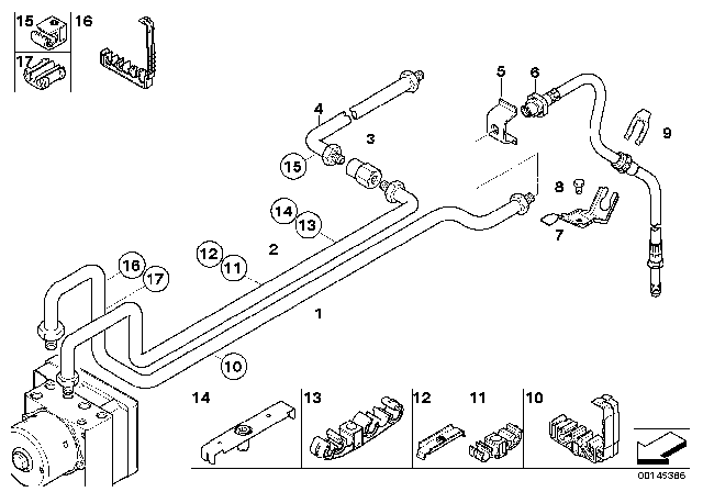 2002 BMW 330Ci Rear Brake Pipe DSC Diagram 2