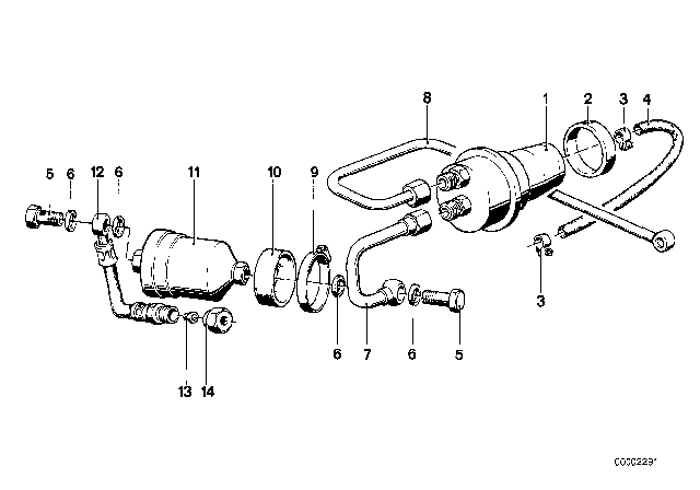 1980 BMW 320i Fuel Pipe Diagram for 16121151468