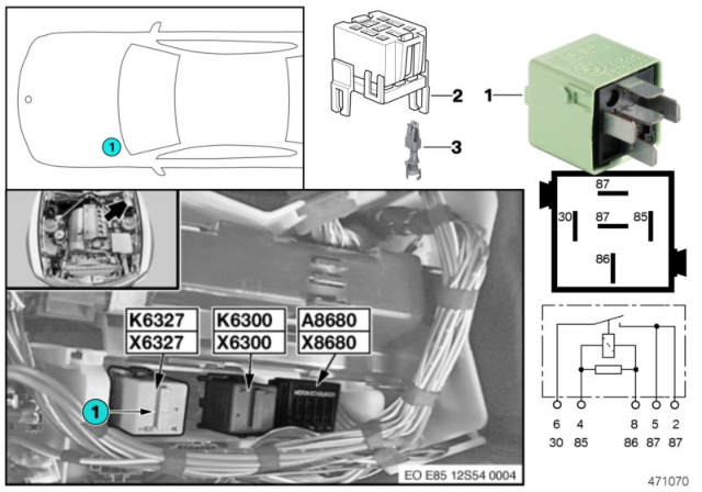 2006 BMW Z4 M Relay, Fuel Injectors Diagram