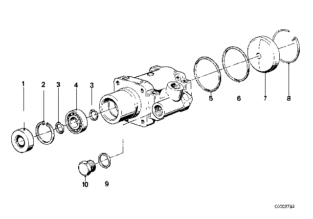 1984 BMW 733i Hydro Steering - Vane Pump Diagram 5