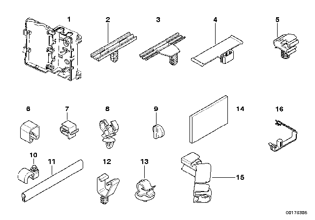 2003 BMW Z8 Various Cable Holders Diagram