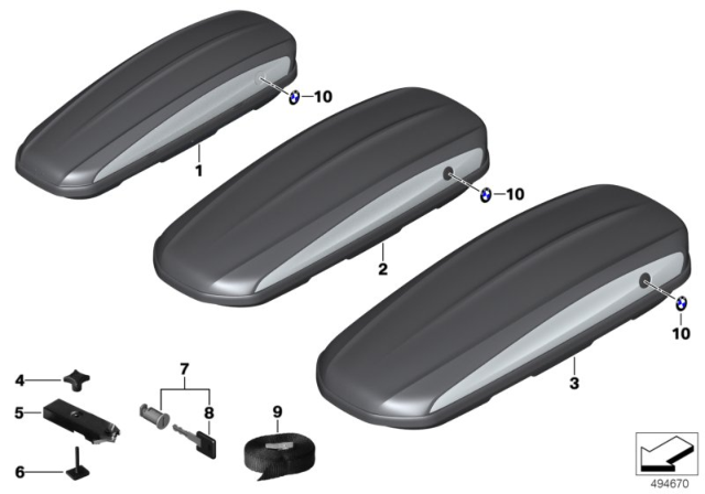 2020 BMW X7 Roof Box Diagram 1