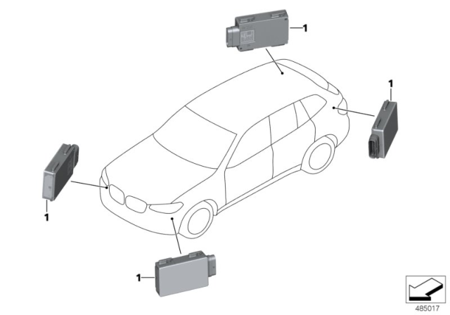 2019 BMW X3 Sensor, Lane Change Warning Diagram