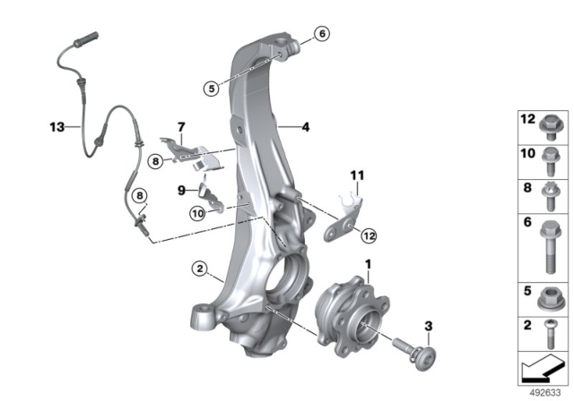 2020 BMW X5 Carrier / Wheel Bearing, Front Diagram