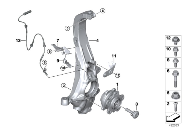 2019 BMW X5 Wheel Hub With Bearing Diagram for 31206864571