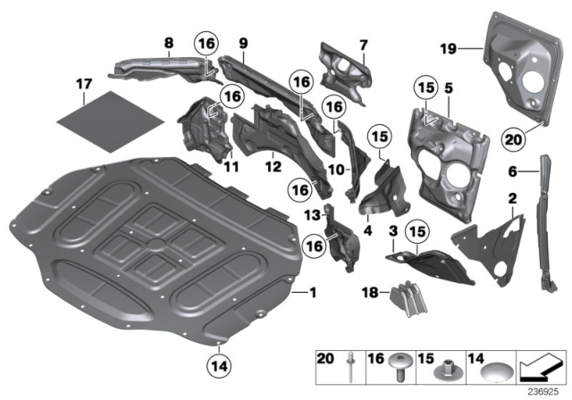 2011 BMW Alpina B7 Sound Insulation,Engine Compartm.,Right Diagram for 51489119890