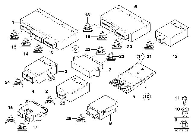 2003 BMW 325i Body Control Units And Modules Diagram