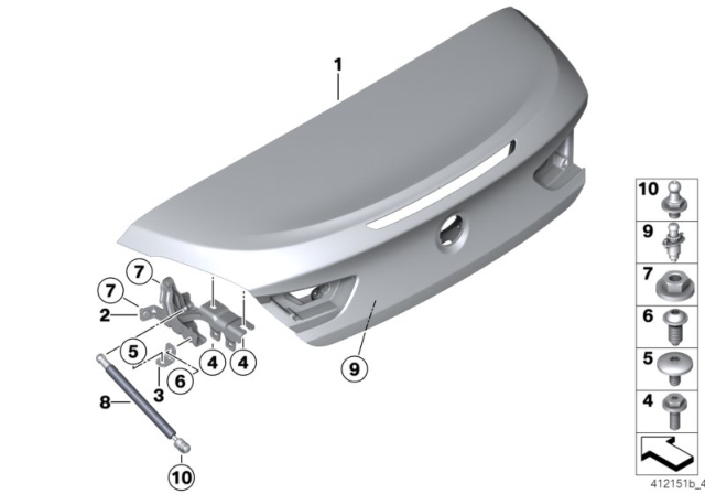 2014 BMW M6 Trunk Lid Diagram