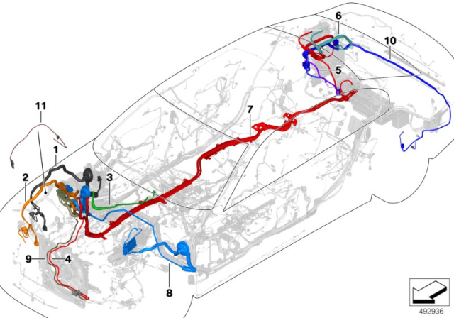 2017 BMW 740i Supply Lines Main Wiring Harness Diagram