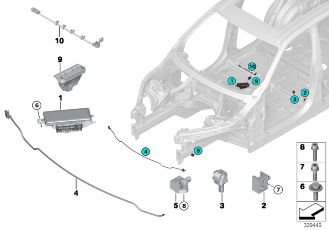 2017 BMW X5 Electric Parts, Airbag Diagram