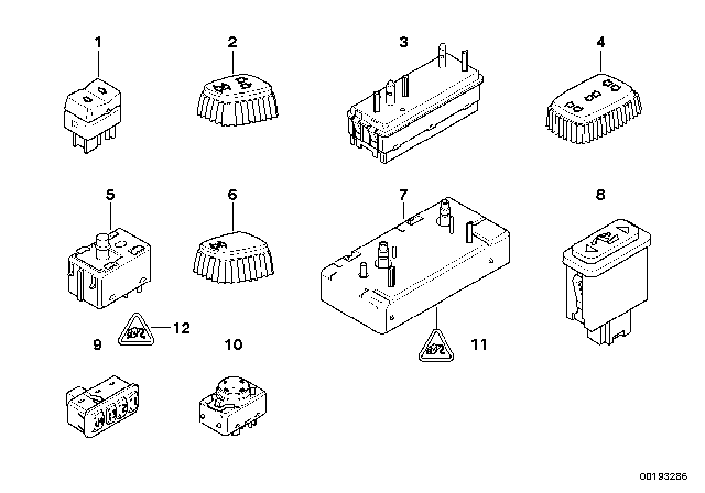 1995 BMW 740iL Switch, Seat Adjustment Diagram