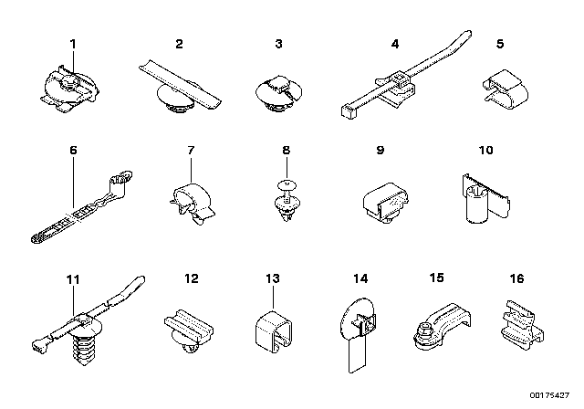 2008 BMW M6 Various Cable Holders Diagram