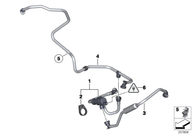 2017 BMW X6 Fuel Tank Breather Line Diagram for 13907649951