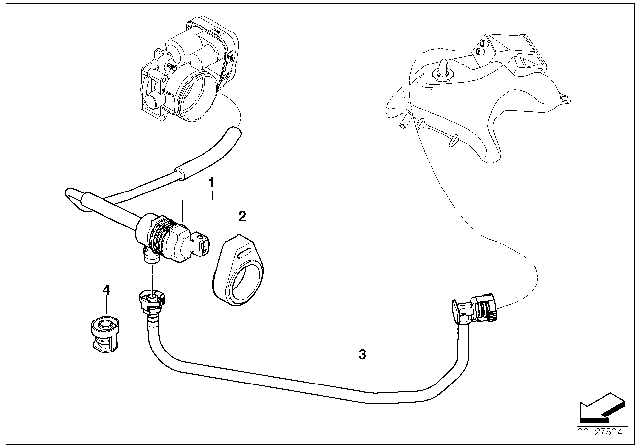 2004 BMW 530i Fuel Tank Breather Line Diagram for 13907521857